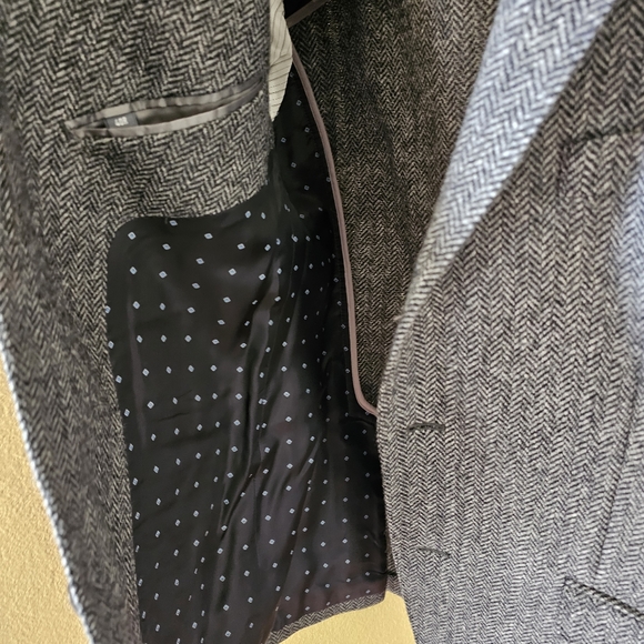 Bonobos 100% Wool Grey Herringbone Coat Regular Fit Size 40R - Picture 9 of 15